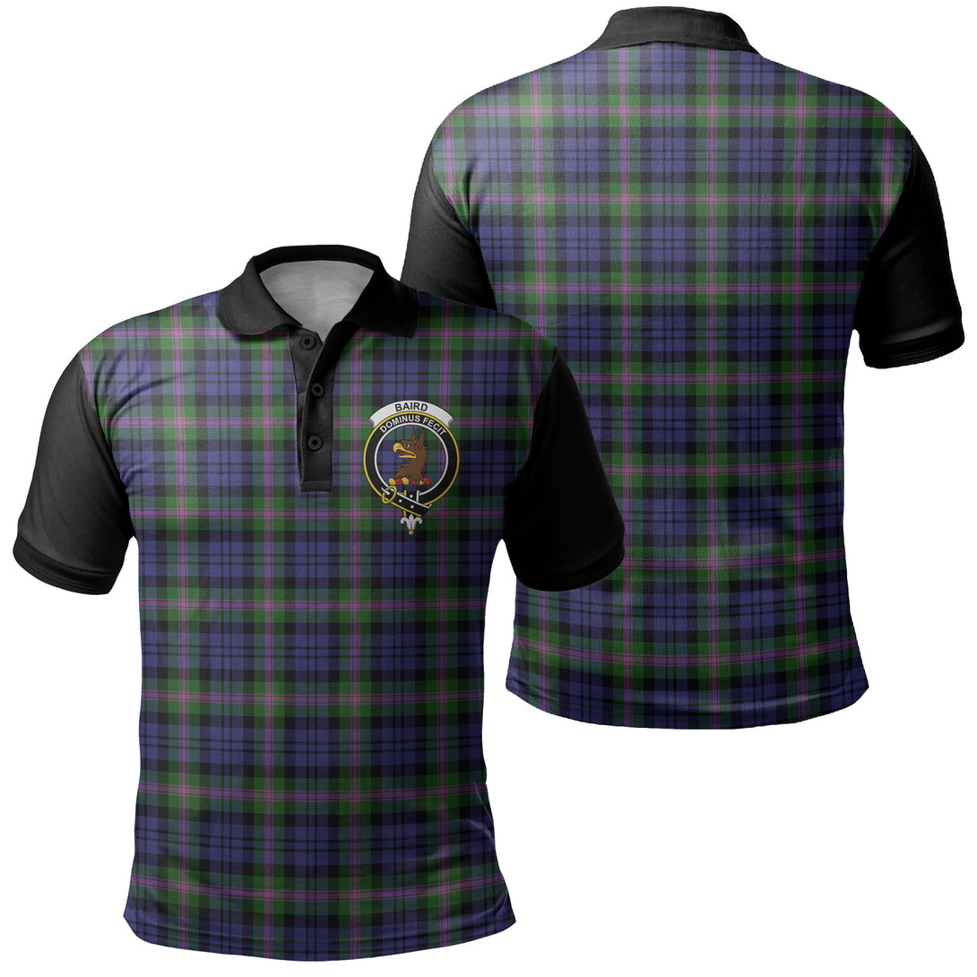 Baird Modern Tartan Crest Polo Shirt Black Neck 1 Style