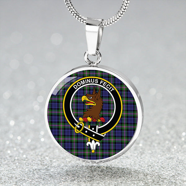 Baird Modern Clan Badge Tartan Classic Circle Necklace