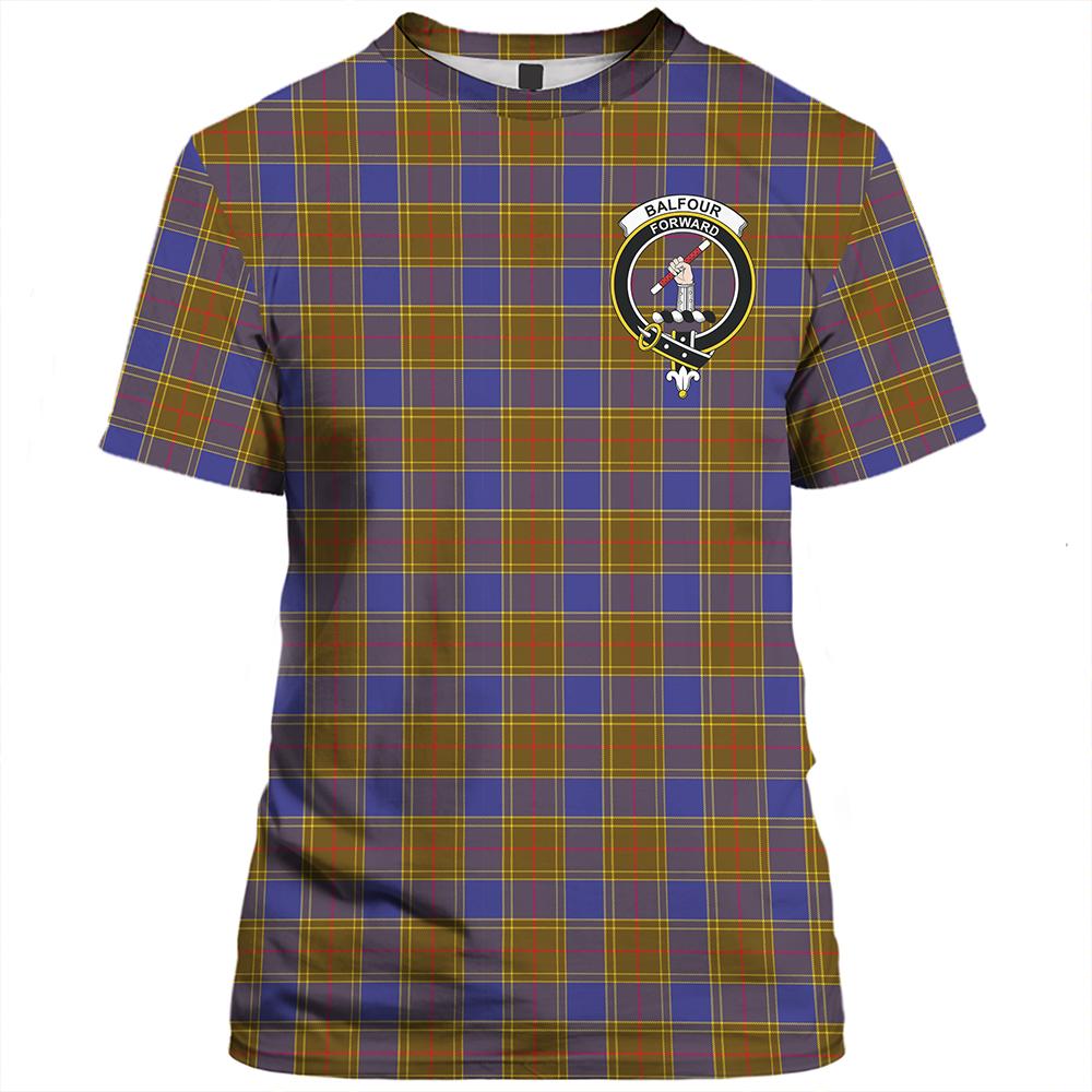 Balfour Blue Tartan Classic Crest T-Shirt