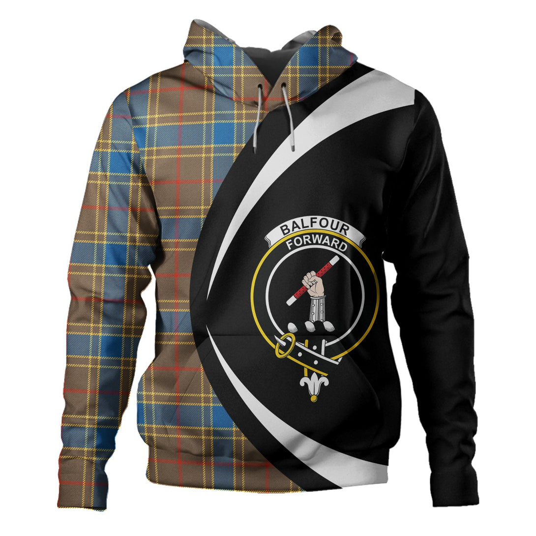 Balfour Ancient Clan Badge Tartan Hoodie Circle Style