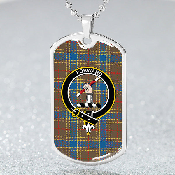 Balfour Ancient Clan Badge Classic Tartan Dog Tag Necklace