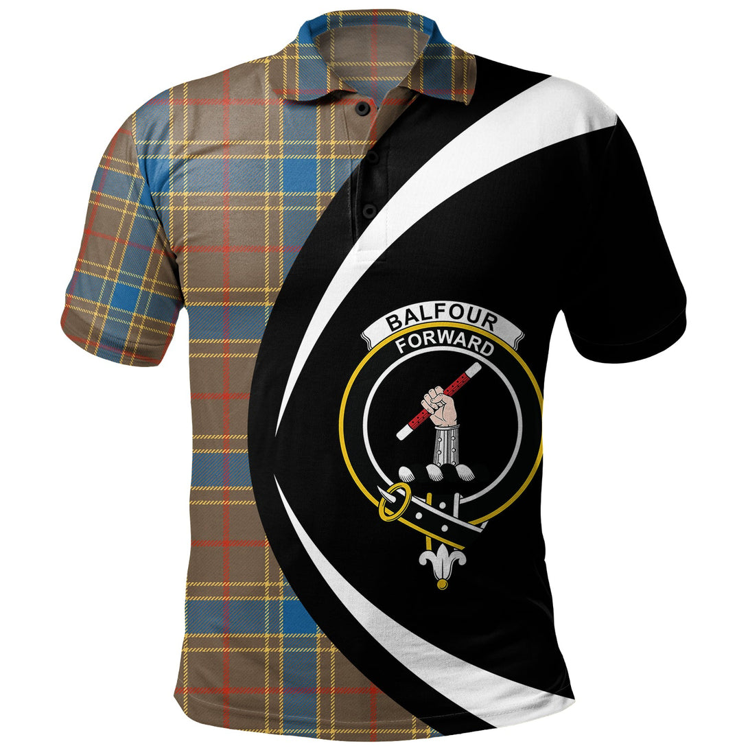 Balfour Ancient Clan Badge Tartan Polo Shirt Circle Style Personalized