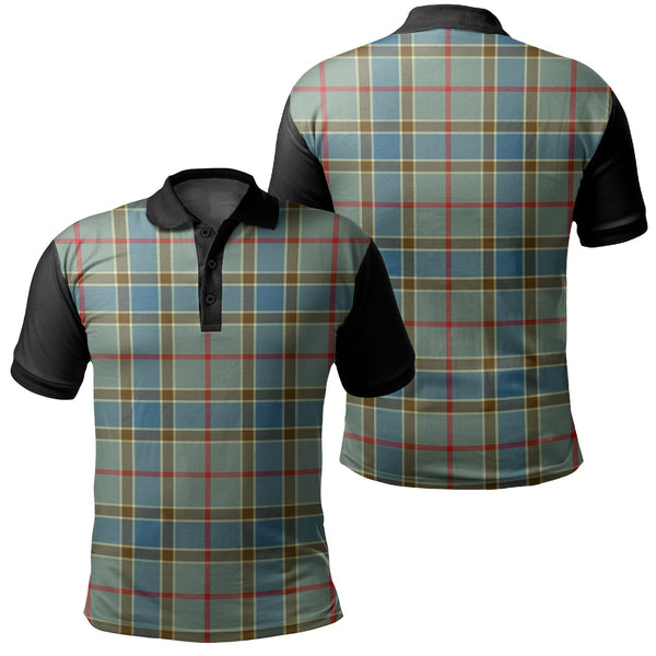 Balfour Blue Tartan Classic Polo Shirt Black Neck 1 Style