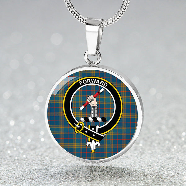 Balfour Blue Ancient Clan Badge Tartan Classic Circle Necklace