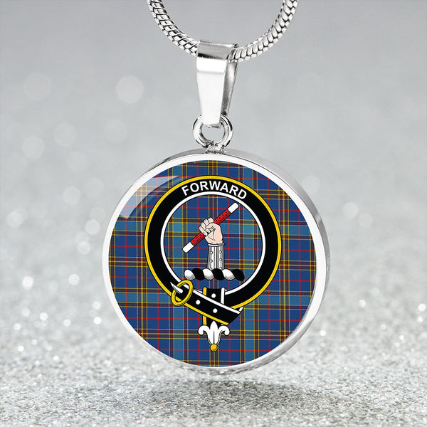 Balfour Blue Modern Clan Badge Tartan Classic Circle Necklace