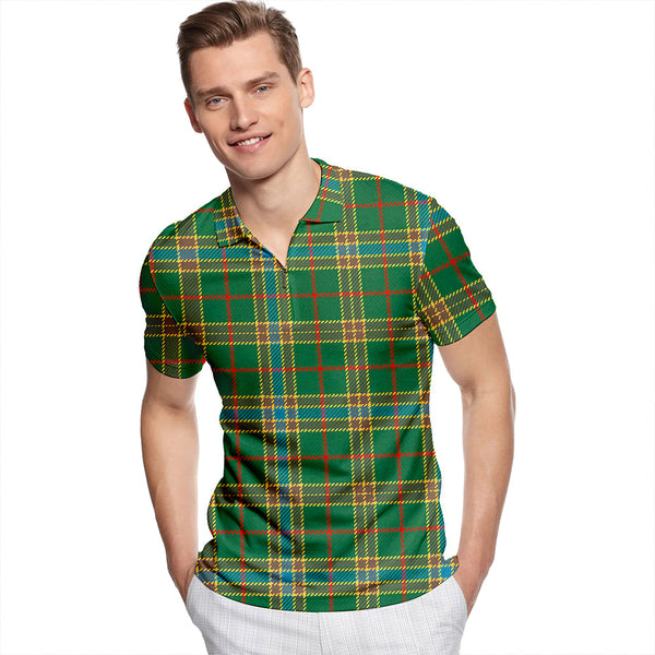 Balfour Hunting Ancient Tartan Classic Lapel Zip Short Sleeve Polo