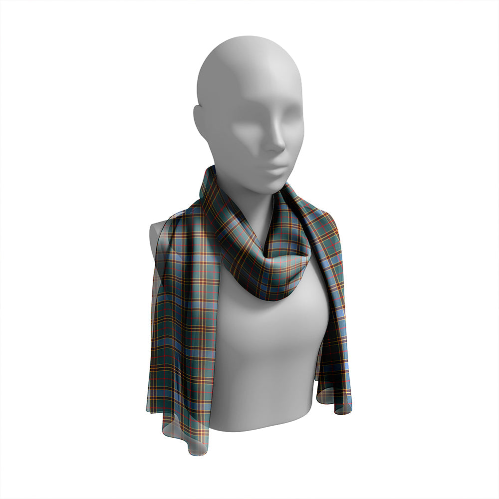 Balfour Hunting Weathered Tartan Classic Silk Habotai Long Scarf