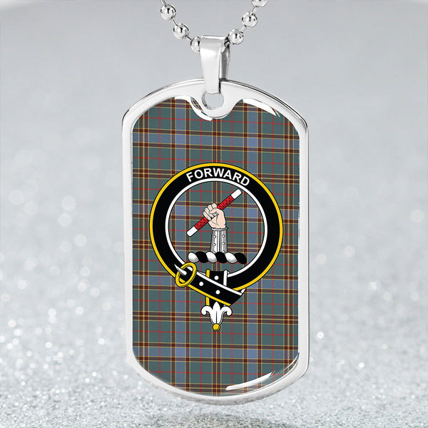 Balfour Hunting Weathered Clan Badge Classic Tartan Dog Tag Necklace