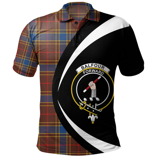 Balfour Modern Clan Badge Tartan Polo Shirt Circle Style Personalized