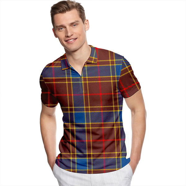 Balfour Modern Tartan Classic Lapel Zip Short Sleeve Polo