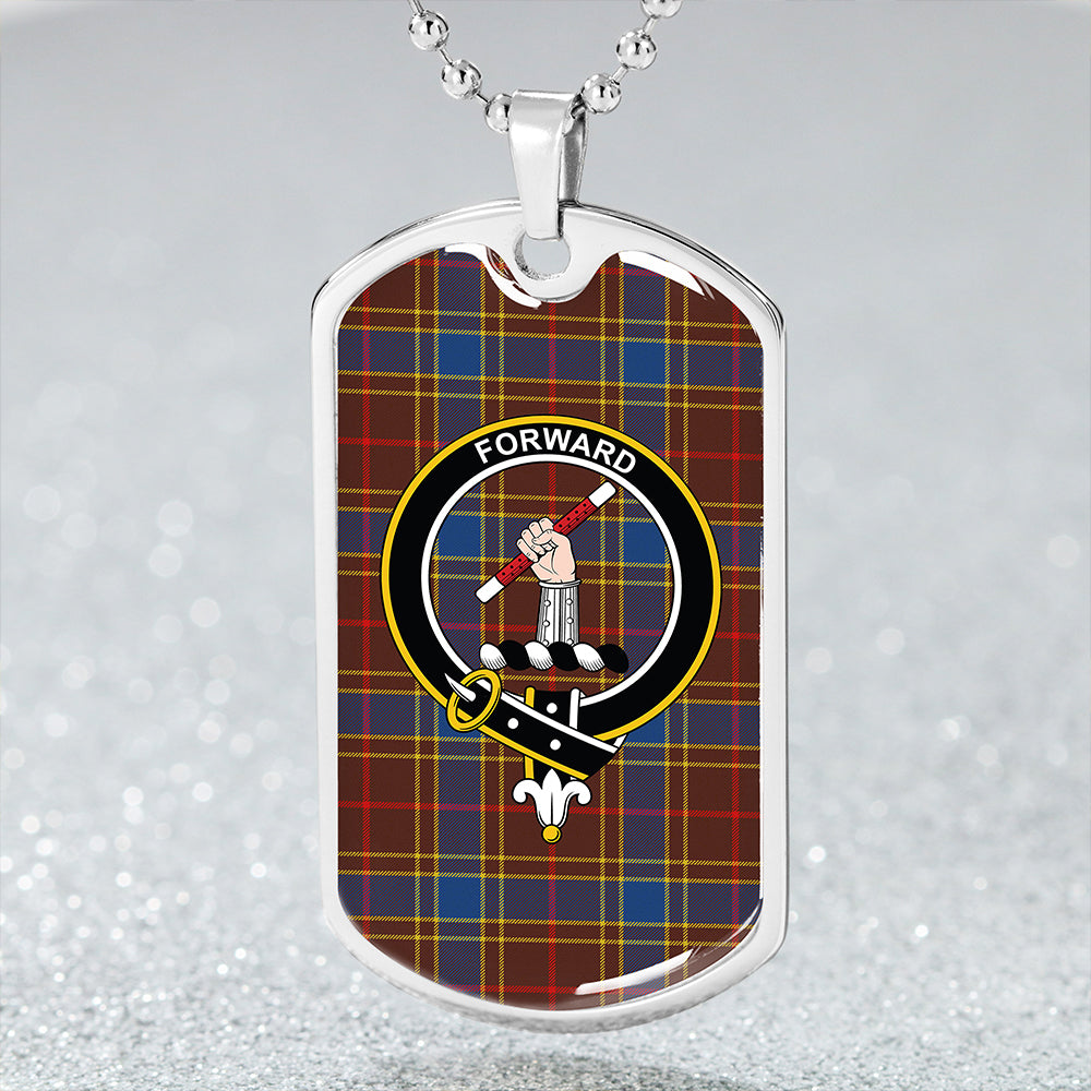 Balfour Modern Clan Badge Classic Tartan Dog Tag Necklace