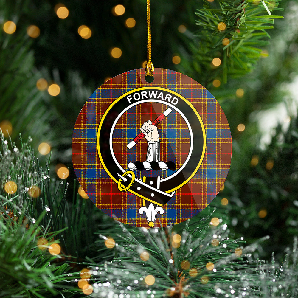 Balfour Modern Clan Badge Tartan Plastic Christmas Ornaments