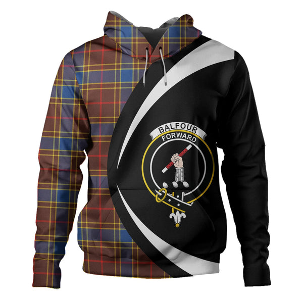 Balfour Modern Clan Badge Tartan Hoodie Circle Style