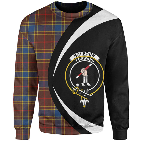 Balfour Modern Clan Badge Tartan Sweatshirt Circle Style Personalized