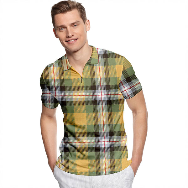 Ball Hunting Weathered Tartan Classic Lapel Zip Short Sleeve Polo