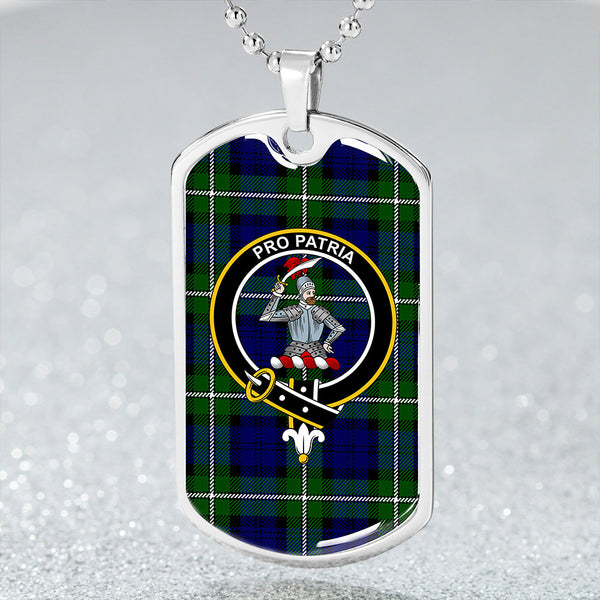 Bannerman Clan Badge Classic Tartan Dog Tag Necklace