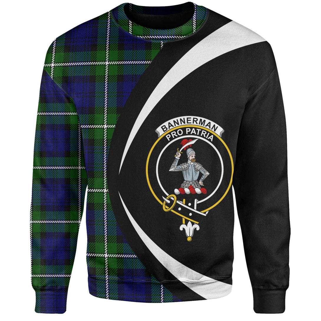 Bannerman Clan Badge Tartan Sweatshirt Circle Style Personalized