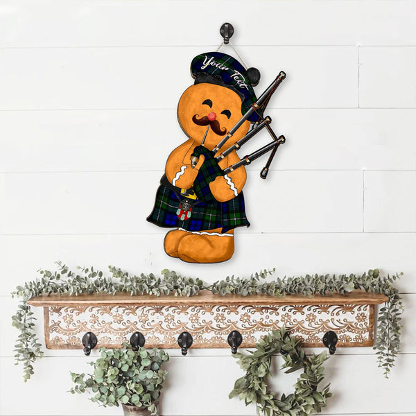 Bannerman Crest Tartan Wooden Sign Gingerbread Bagpipe Personalized