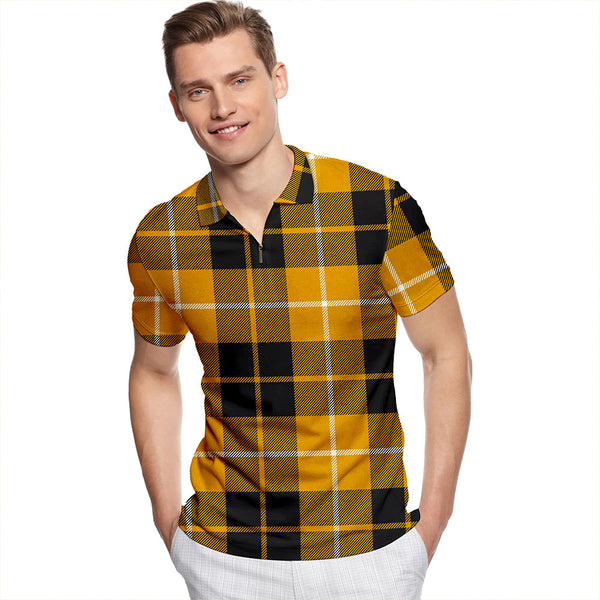 Barclay Dress Ancient Tartan Classic Lapel Zip Short Sleeve Polo