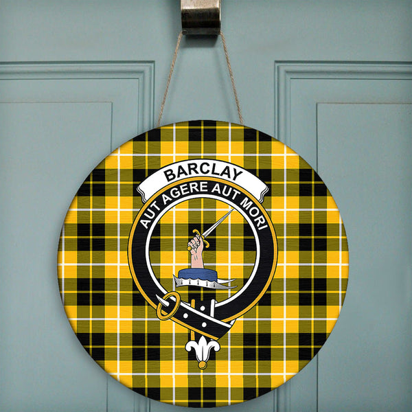 Barclay Dress Modern Tartan Classic Crest Round Wooden Sign