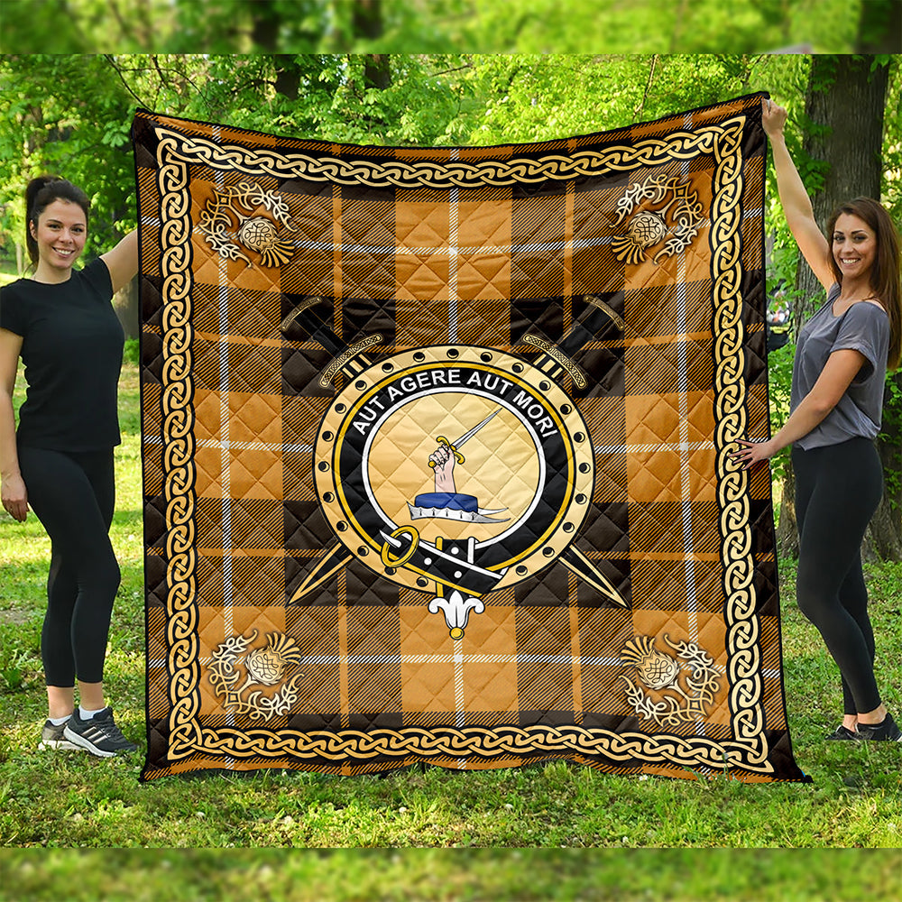 Barclay Dress Weathered Clan Badge Tartan Premium Quilt Celtic Shield