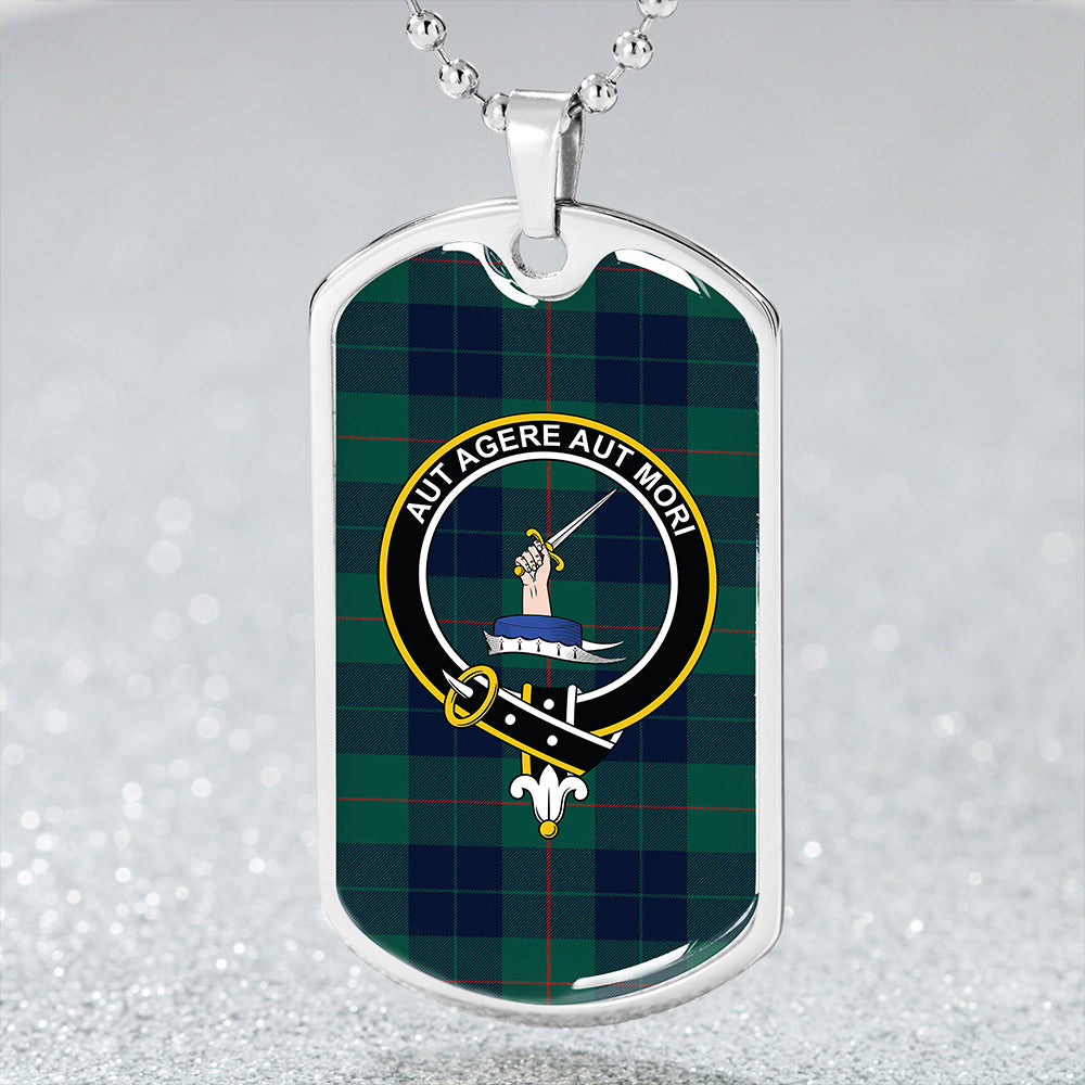 Barclay Hunting Modern Clan Badge Classic Tartan Dog Tag Necklace