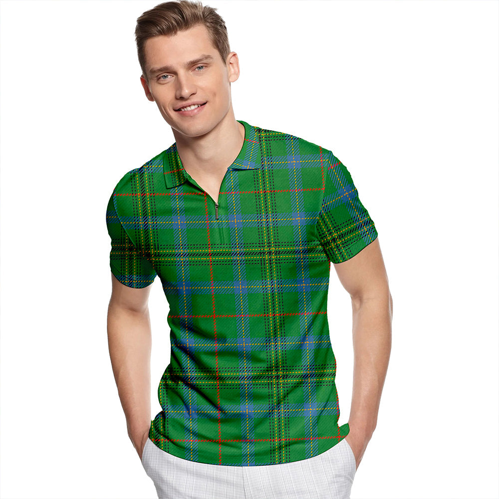 Bartlett Ancient Tartan Classic Lapel Zip Short Sleeve Polo