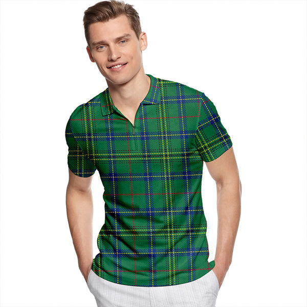 Bartlett Modern Tartan Classic Lapel Zip Short Sleeve Polo