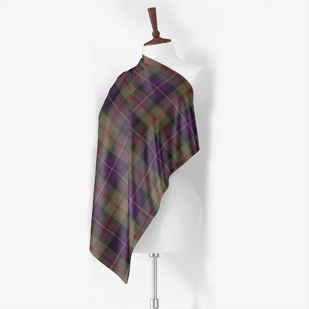 Batten Weathered Tartan Classic Silk Habotai Square Scarf