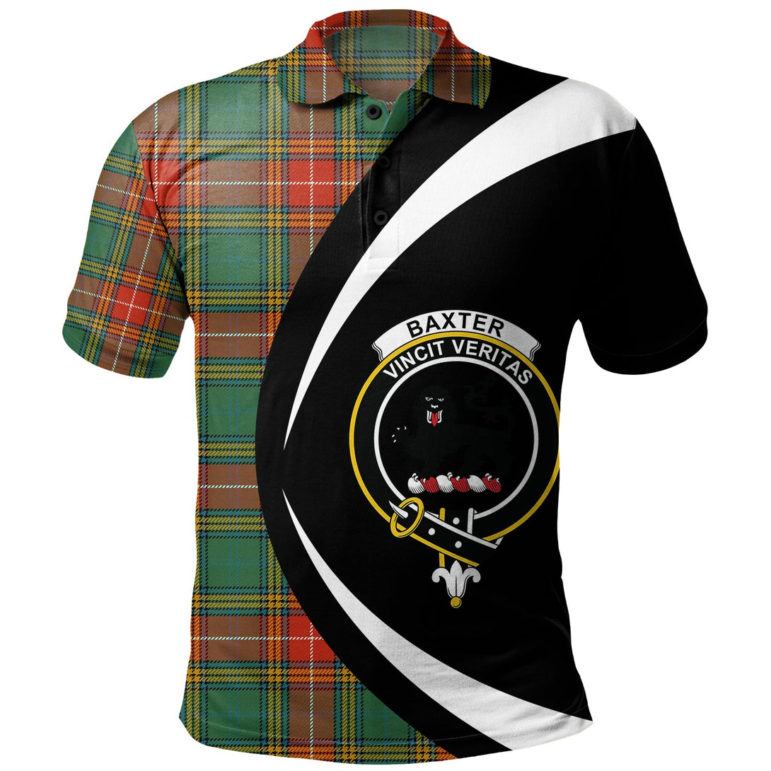 Baxter Ancient Clan Badge Tartan Polo Shirt Circle Style Personalized