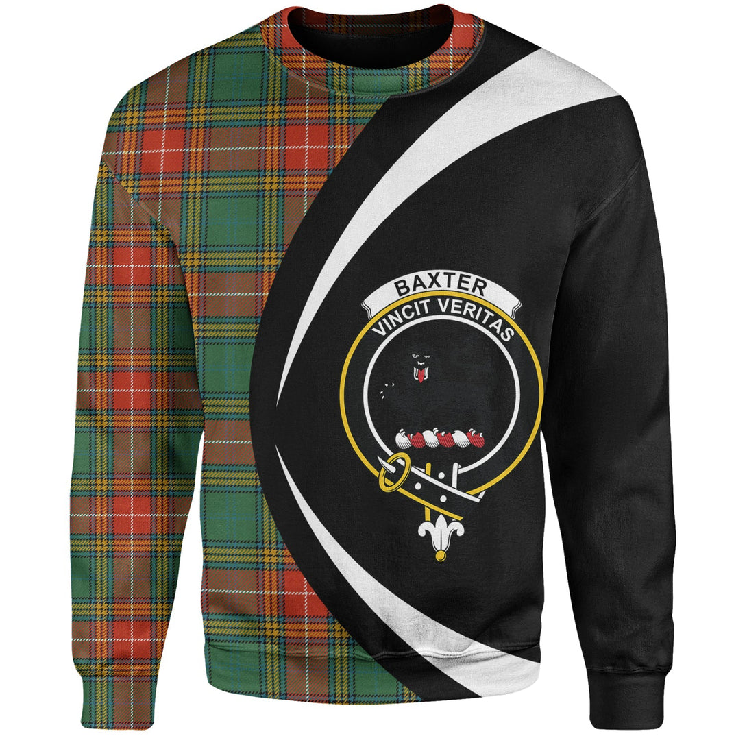 Baxter Ancient Clan Badge Tartan Sweatshirt Circle Style Personalized