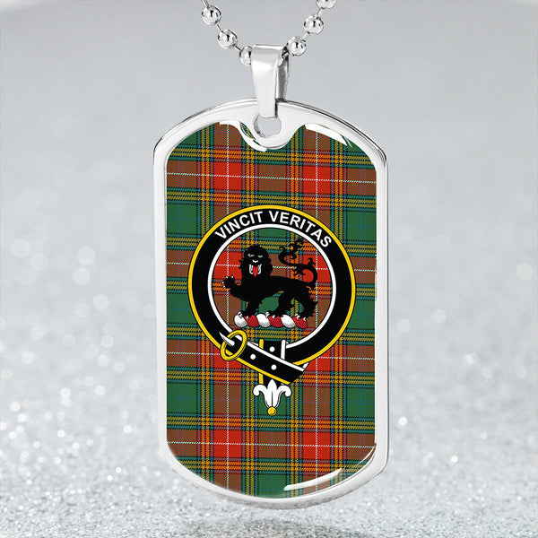 Baxter Ancient Clan Badge Classic Tartan Dog Tag Necklace