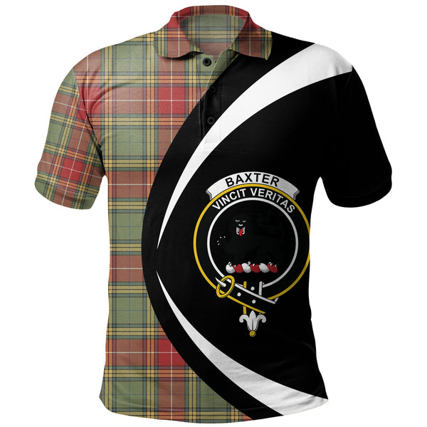 Baxter Weathered Clan Badge Tartan Polo Shirt Circle Style Personalized