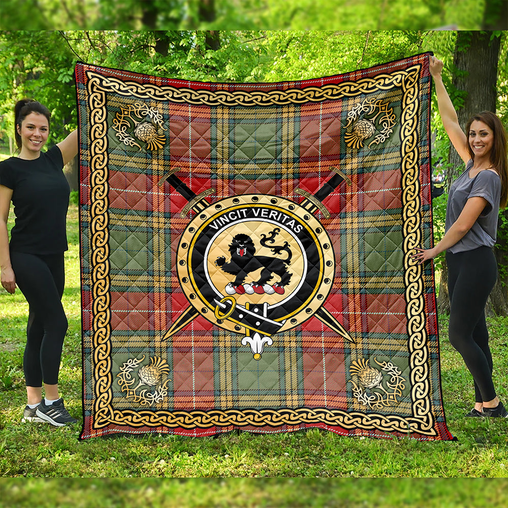 Baxter Weathered Clan Badge Tartan Premium Quilt Celtic Shield