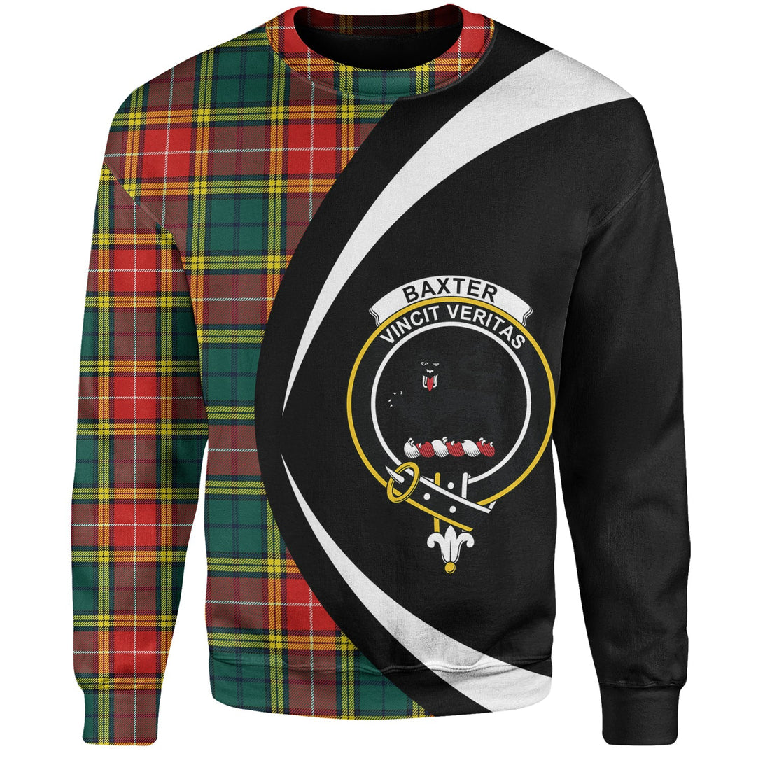 Baxter of Balgavies Modern Clan Badge Tartan Sweatshirt Circle Style Personalized