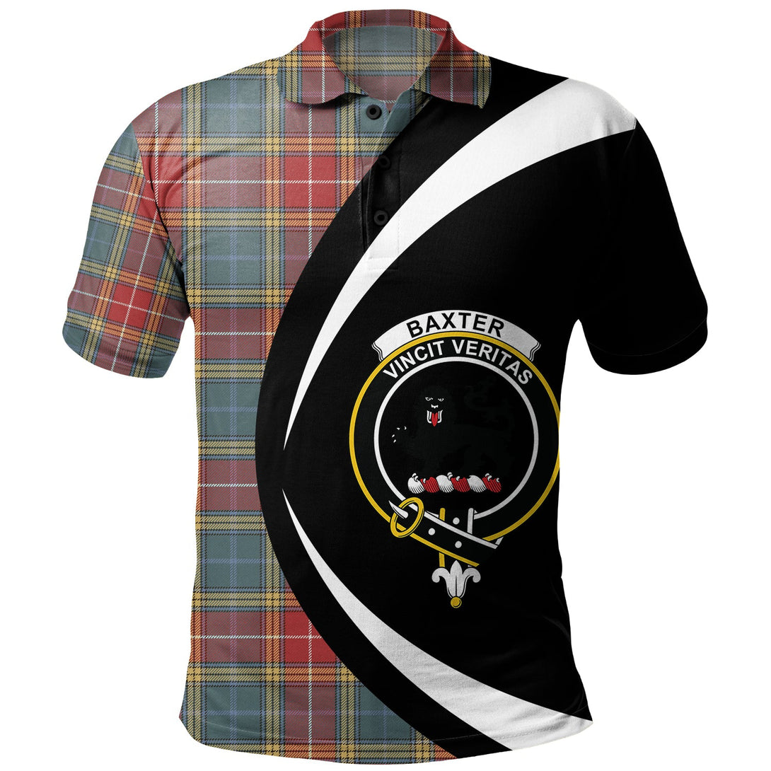 Baxter of Balgavies Weathered Clan Badge Tartan Polo Shirt Circle Style Personalized