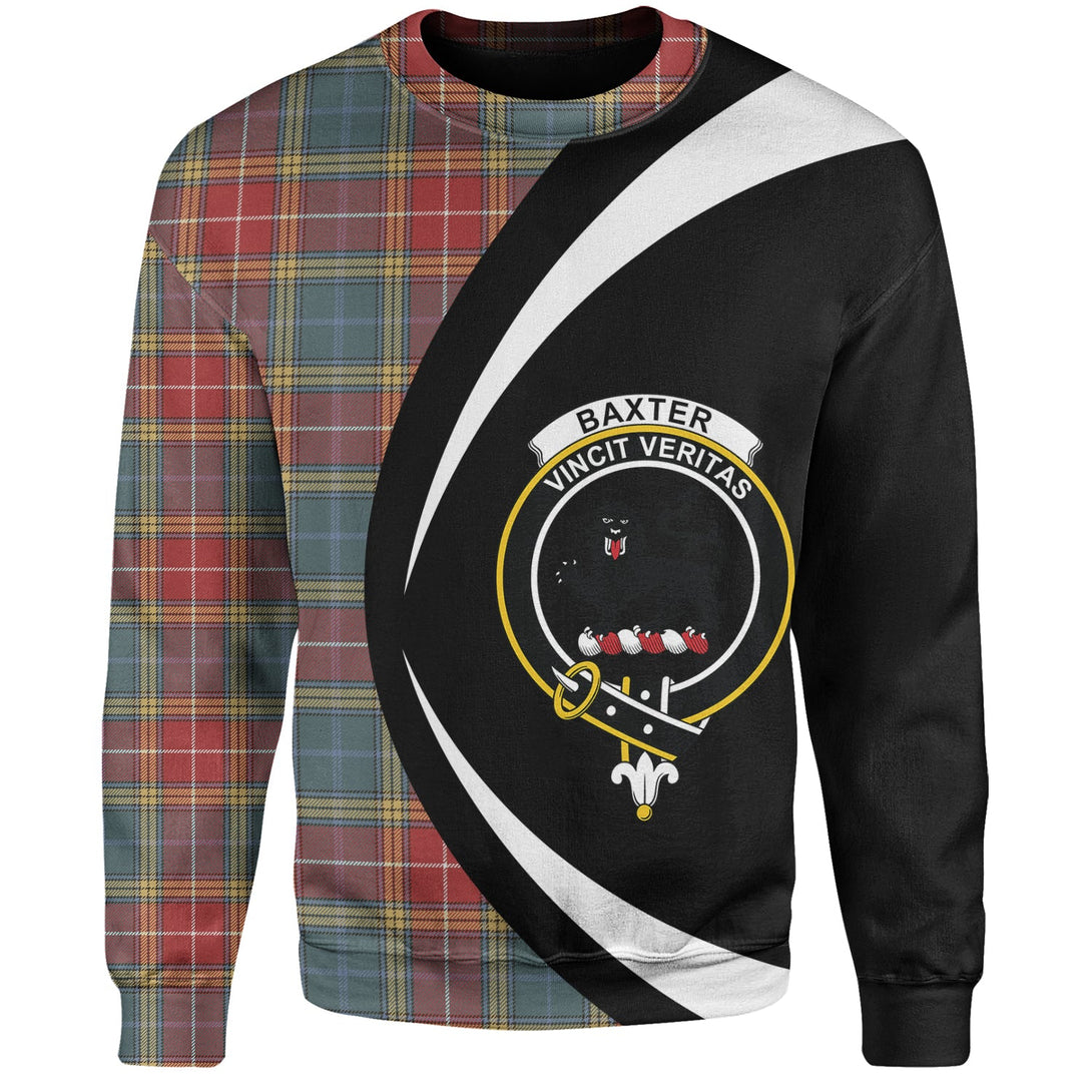 Baxter of Balgavies Weathered Clan Badge Tartan Sweatshirt Circle Style Personalized