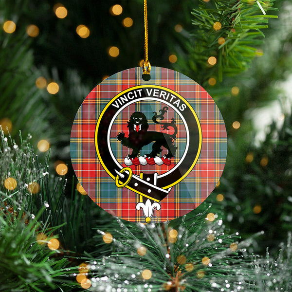 Baxter of Balgavies Weathered Clan Badge Tartan Plastic Christmas Ornaments