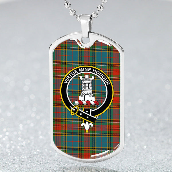 Beaton Ancient Clan Badge Classic Tartan Dog Tag Necklace