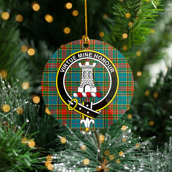 Beaton Ancient Clan Badge Tartan Plastic Christmas Ornaments