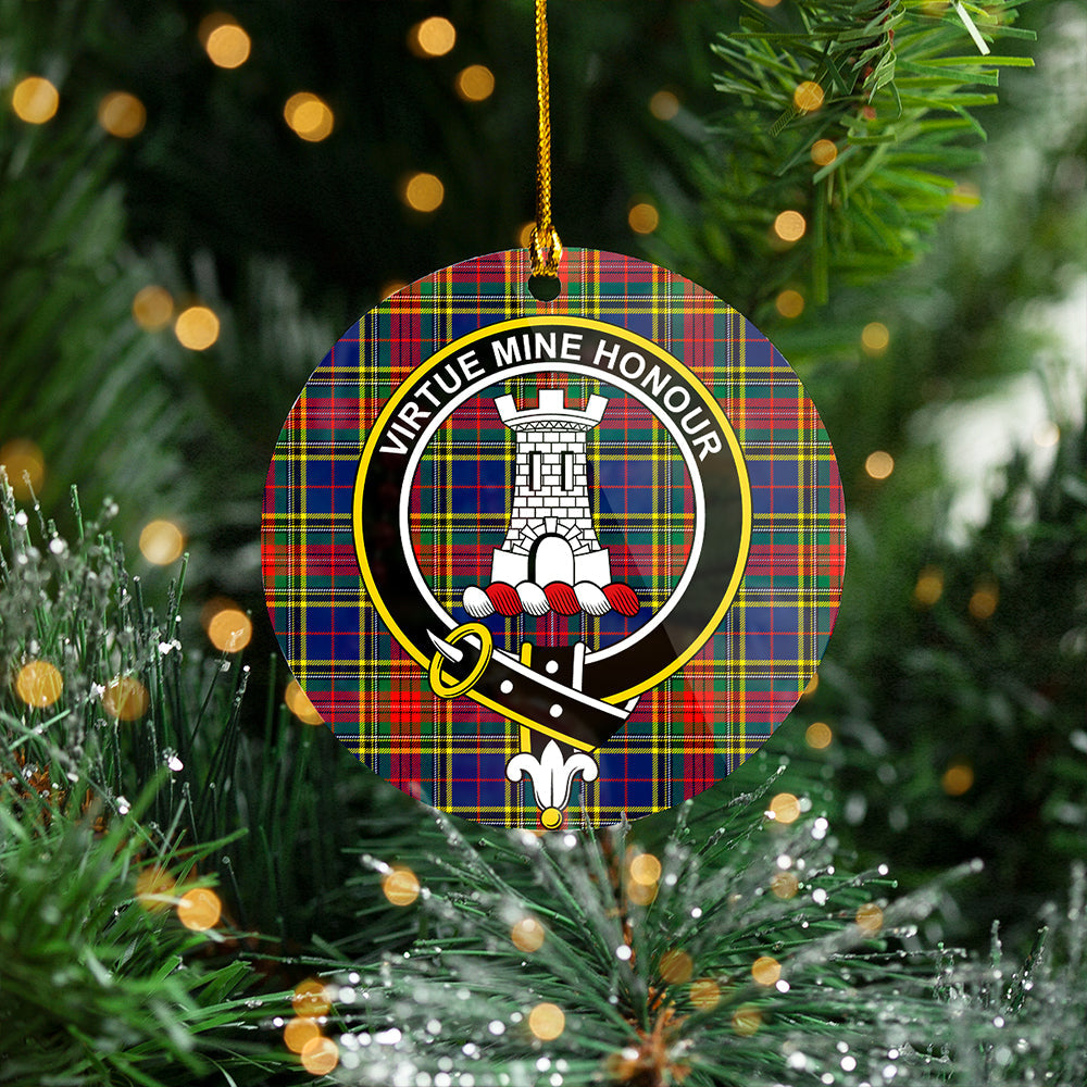 Beaton Modern Clan Badge Tartan Plastic Christmas Ornaments