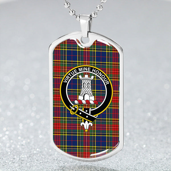 Beaton Modern Clan Badge Classic Tartan Dog Tag Necklace