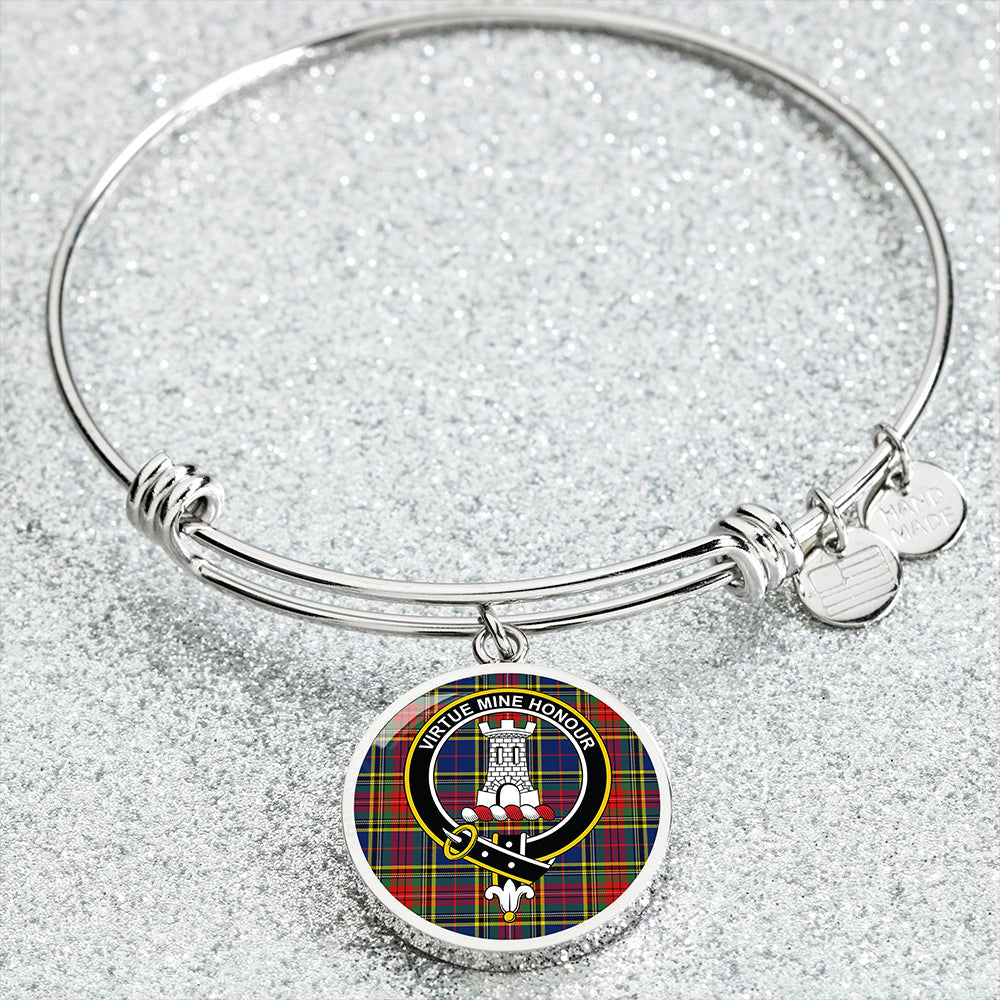 Beaton Modern Clan Badge Tartan Classic Circle Bangle