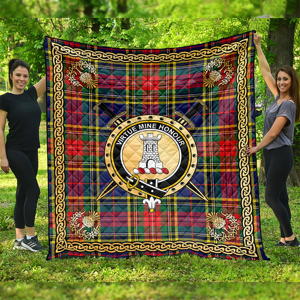 Beaton Modern Clan Badge Tartan Premium Quilt Celtic Shield