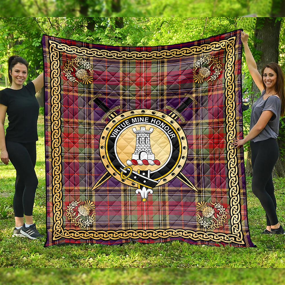 Beaton Weathered Clan Badge Tartan Premium Quilt Celtic Shield