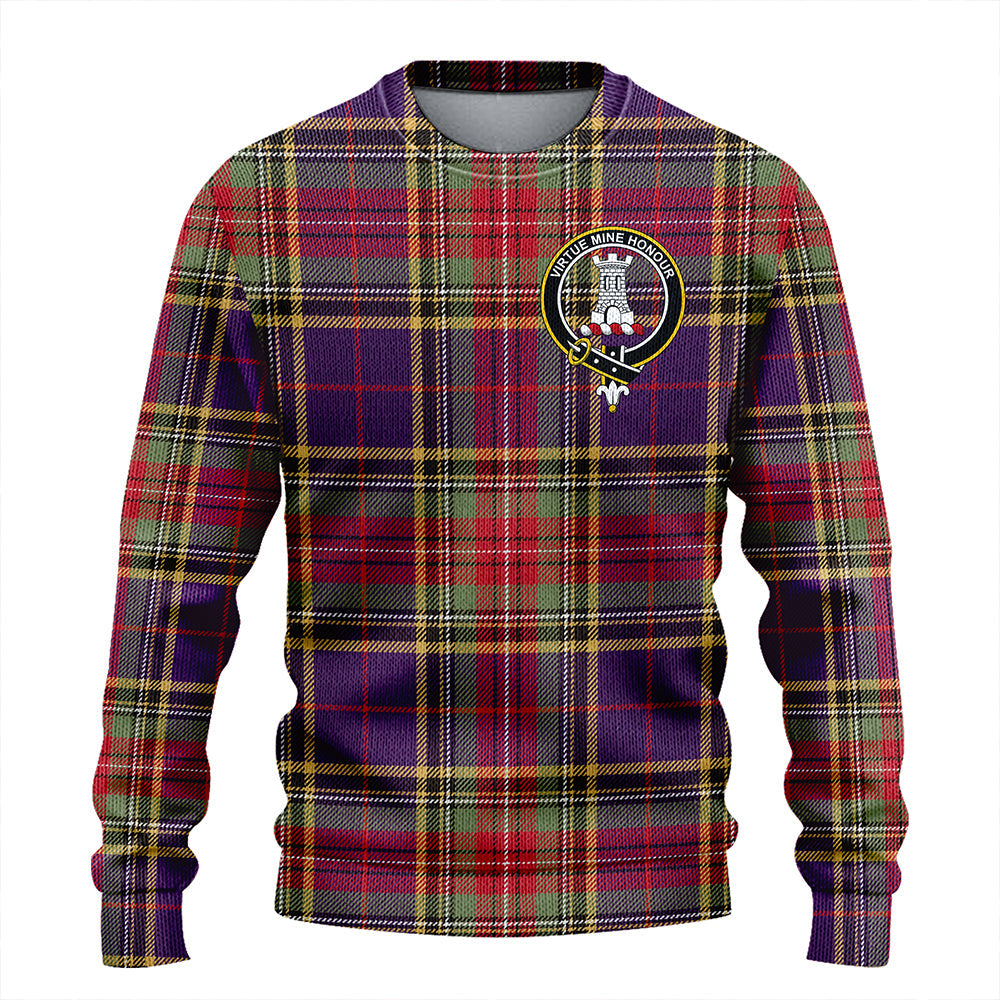 Beaton Weathered Clan Badge Tartan Knitted Sweater