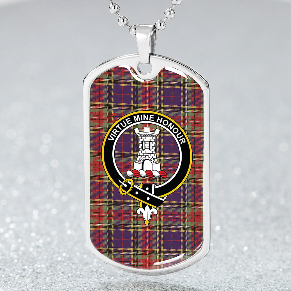 Beaton Weathered Clan Badge Classic Tartan Dog Tag Necklace