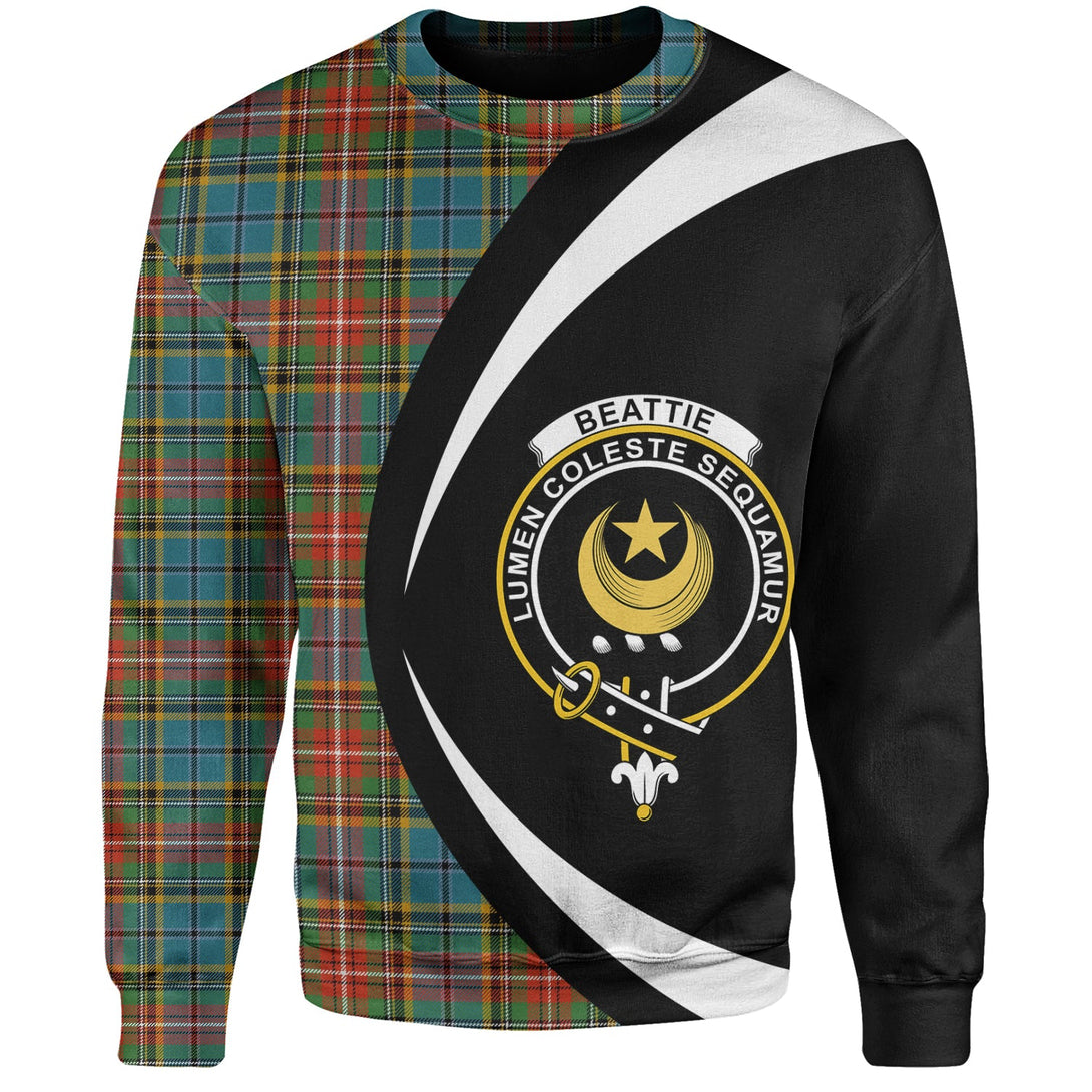 Beattie Ancient Clan Badge Tartan Sweatshirt Circle Style Personalized