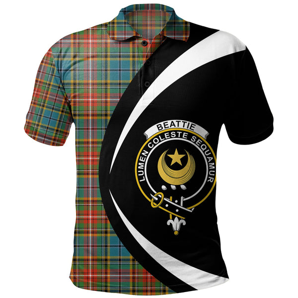 Beattie Ancient Clan Badge Tartan Polo Shirt Circle Style Personalized