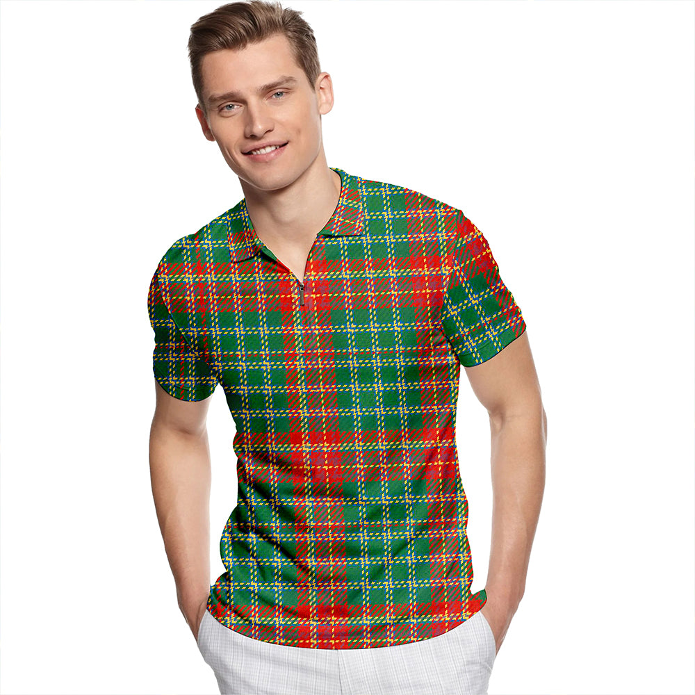 Beaverbrook New Ancient Tartan Classic Lapel Zip Short Sleeve Polo